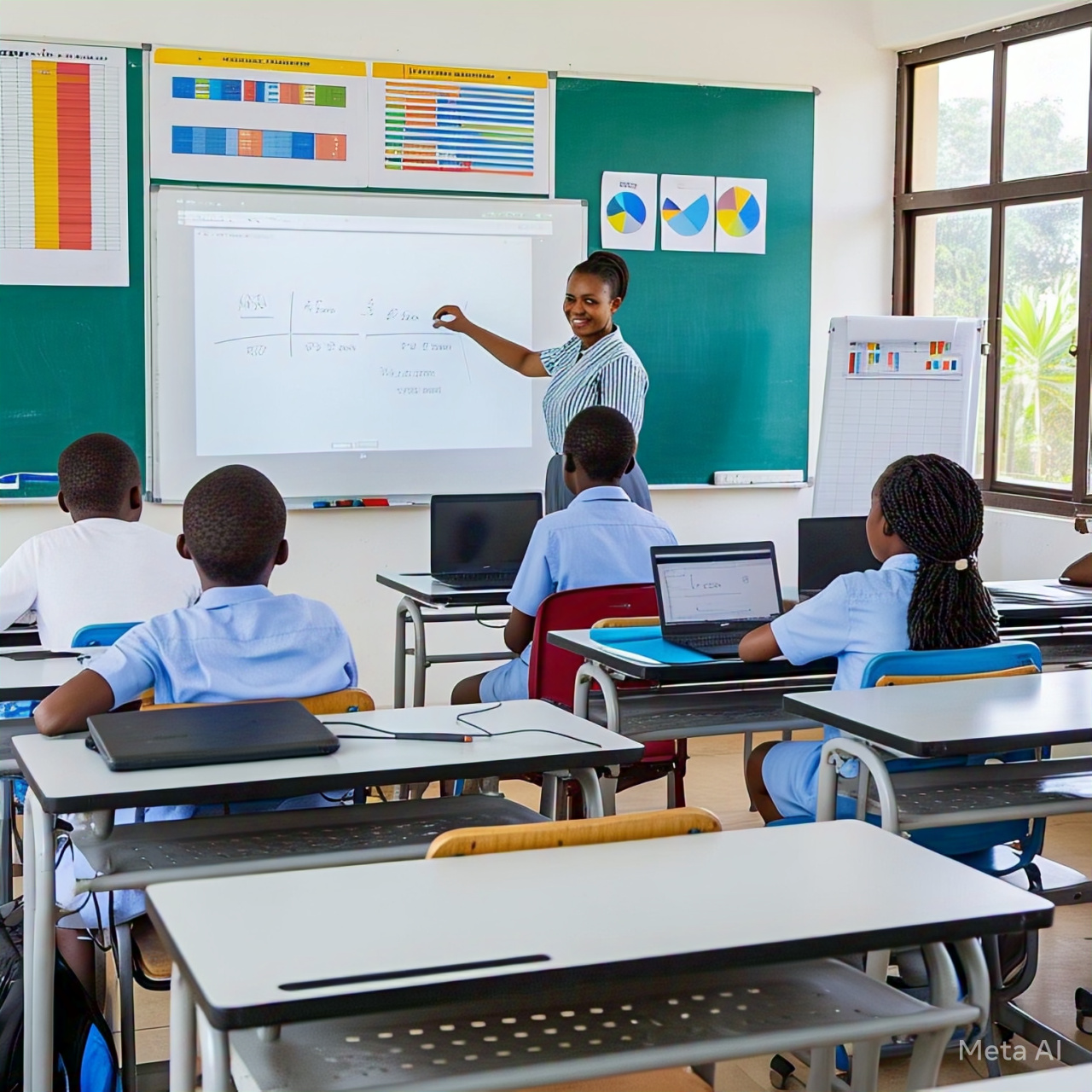Students learning with laptops